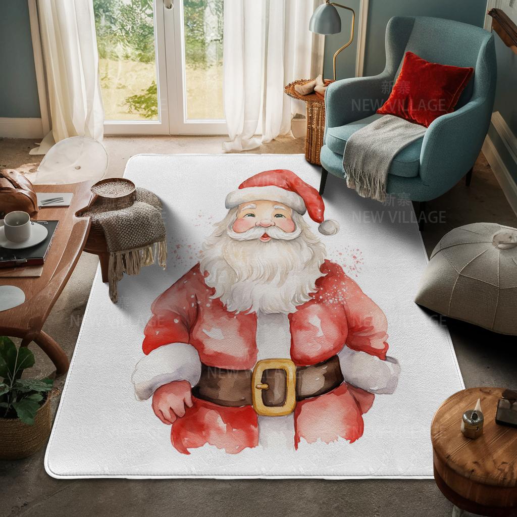 House Entrance Carpet Home Door Mat Living Room Bath Foot Bathroom Non-slip Water Absorption Rugs Bath Merry Christmas Winter