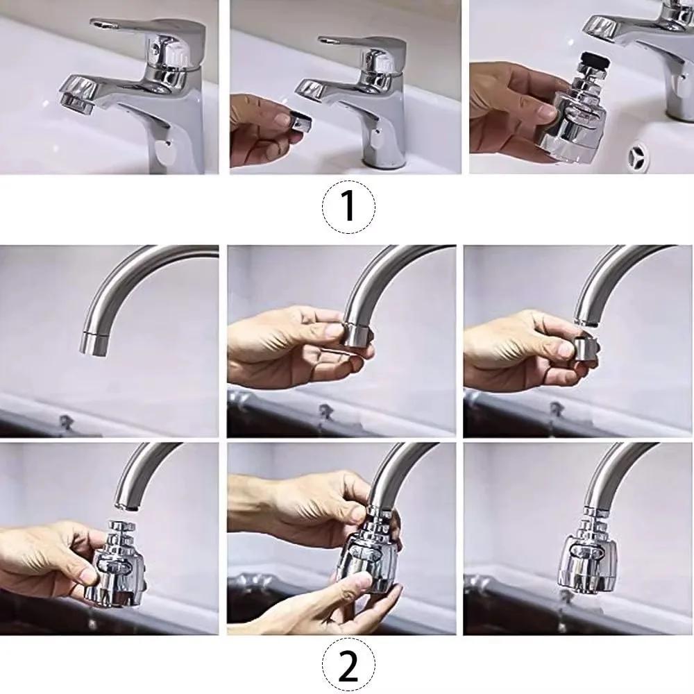 2/3 Modes Universal Kitchen Faucet Adapter 360 Rotation Faucet Filter Extenders Kitchen Gadgets Spray Water Saving Tap Nozzle