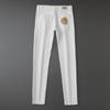 High-Quality Men's Slim Straight Stretch Jeans with Gold Embroidery