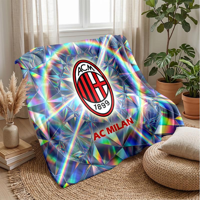 AC Milan Theme Blanket Soft Flannel Blanket Plush Throw Blanket Cozy Sofa Bed Blanket for Home Decor