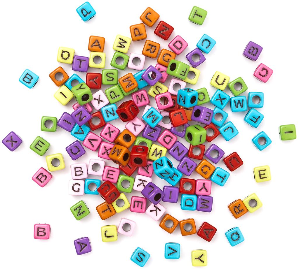 Colorful Alphabet Letter Beads 160 Pcs