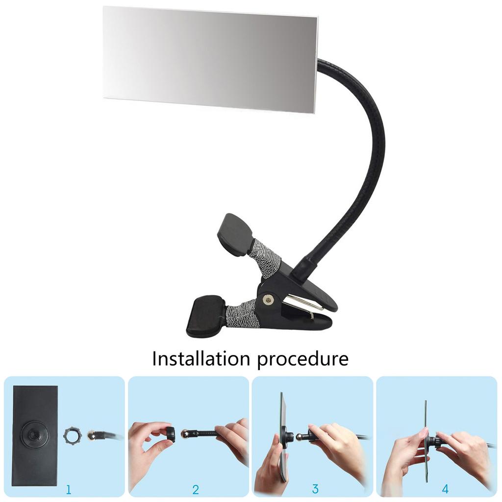 Oglindă de Securitate Ajustabilă Flexibilă cu Clip On Design Rectangular/Rotund Convex pentru Monitorizare Vedere Spate Birou sau Cabină