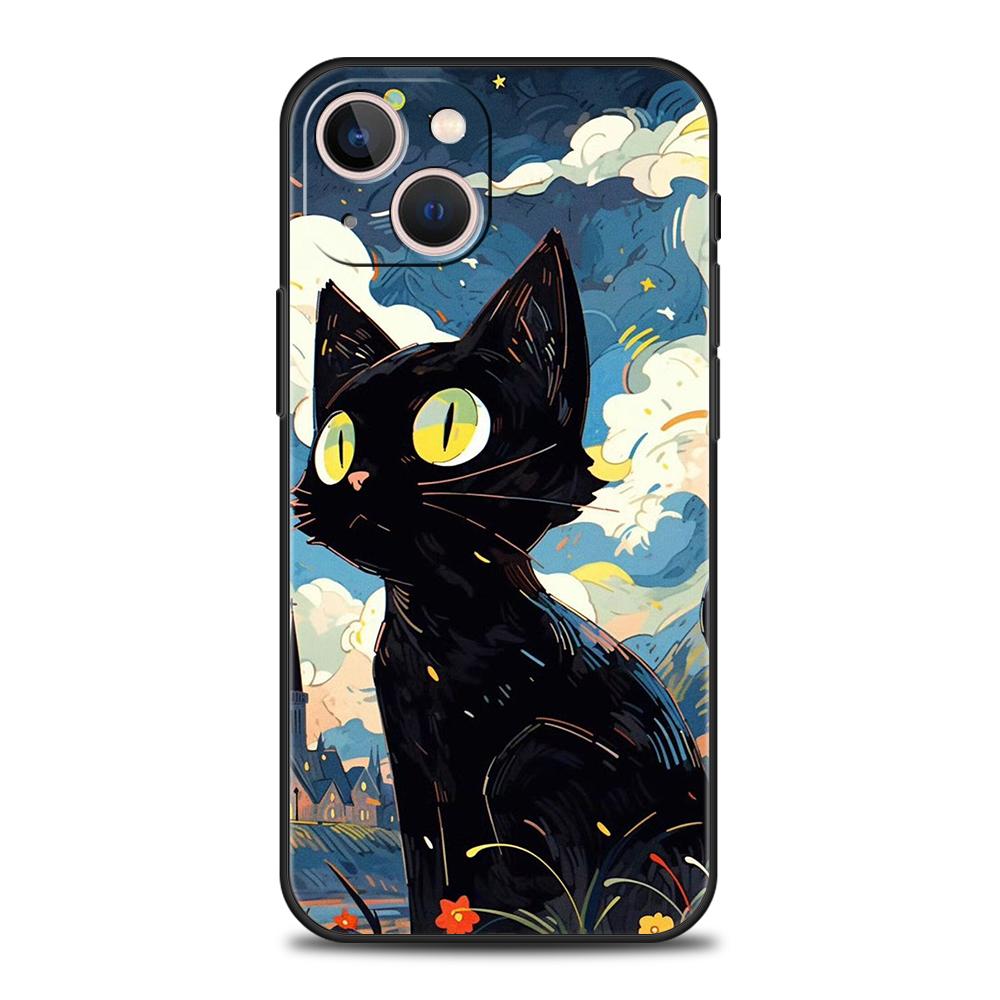 CAT Phone Case Cover for iPhone 16 15 14 13 12 Pro Max XR XS X 11 7 8 Plus Shockproof Silicone Soft TPU Shell Capas Coque Bags