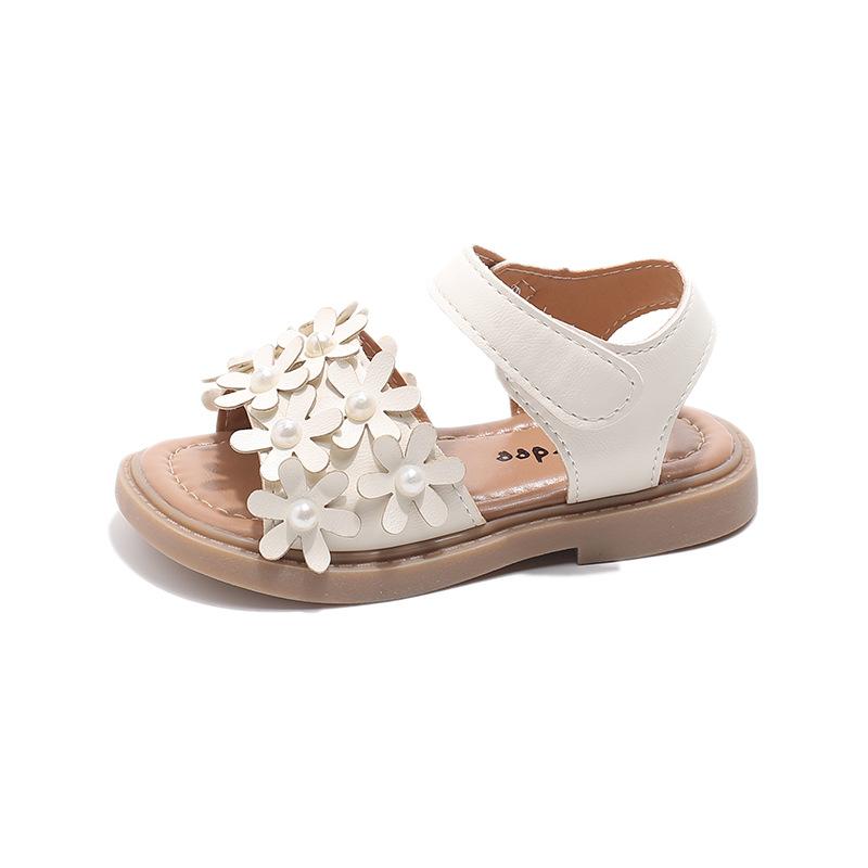 Girls Sandals Flower Sweet Soft Children's Beach Shoes Kids Cute Summer Floral Sandals Princess Fashion