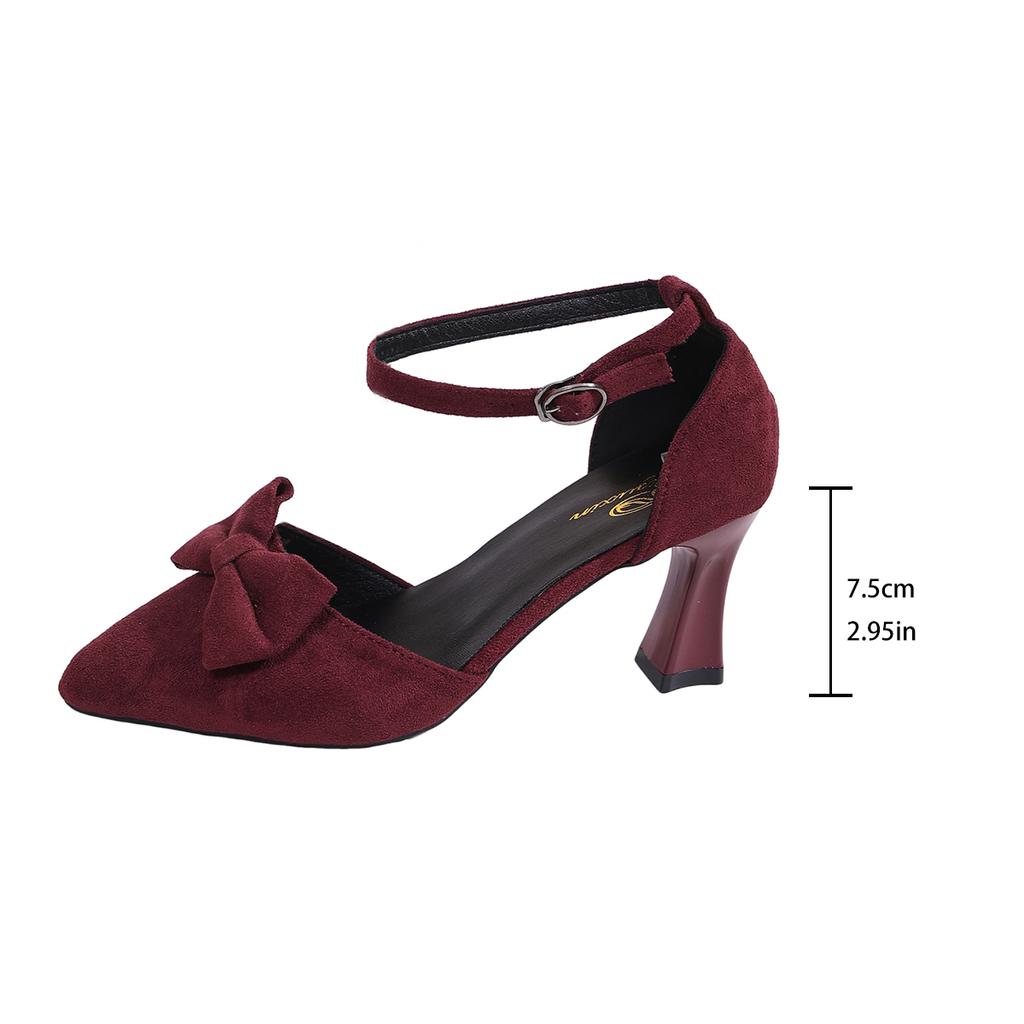 2026 Neue Mode Schleife Verziert Damen High Heel Sandalen Sommer Einfarbige Elegante Spitze Trendiger Taschenabsatz Sandalen
