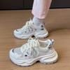 New Dad's Shoes Women's Breathable Mesh Shoes Chunky Sneakers Hollow Out Women's Vulcanize Shoes Casual Sneakers