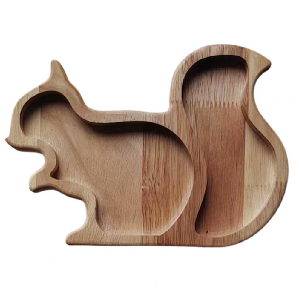 Wooden Nut Snack Bowl Wooden Snack Plate Wooden Snack Tray Serving Dish for Cheese Squirrel Shape Nut Bowl for Sausages