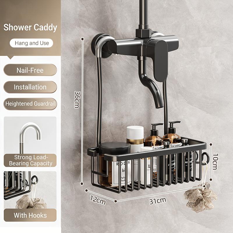 Convenient Toilet Shower Rack With No Drilling Installation Bathroom Storage Basket For Shower Room And Bath Products