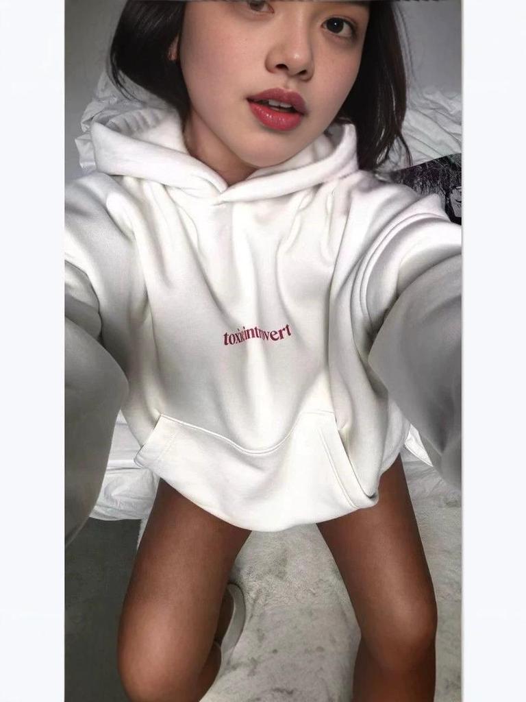 Sudadera Oversize Estilo Europeo Otoño/Invierno con Estampado de Letras