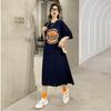 Casual Retro Slit T-shirt Dress: Slimming Plus Size Loose Summer Style