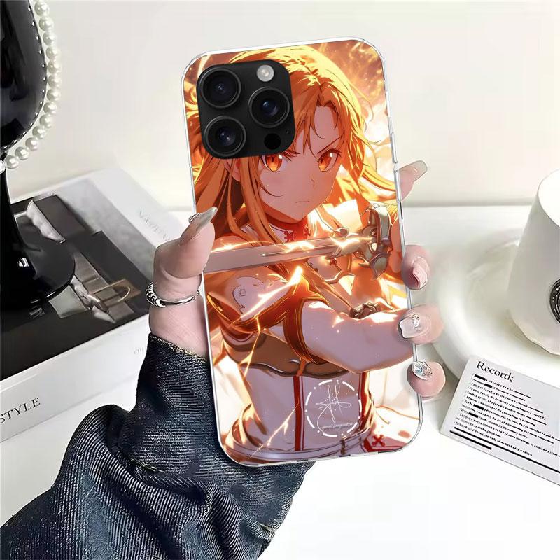 Sword Art Online Yuuki Asuna Soft Phone Case For IPhone 11 17 Air 16E 16 Pro Max 15 + 14 Plus 13 Mini 12 Apple 7 SE 8 Fundas Coq