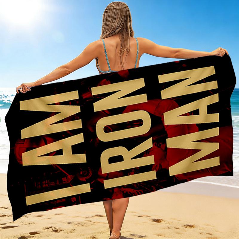 1Pc Empowerment Through Iron Will Beach Towel, Quick Dry, Multi-Use for Beach Pool Gym Yoga Home Travel, Christmas, Halloween, Xmas Gift M929381