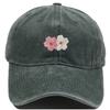 Flower Embroidery 100% Cotton Washed Cherry Blossom Cowboy Hat Summer Hat Luxury Man Hat Golf Designer Golf Women Men'S Dad Hats