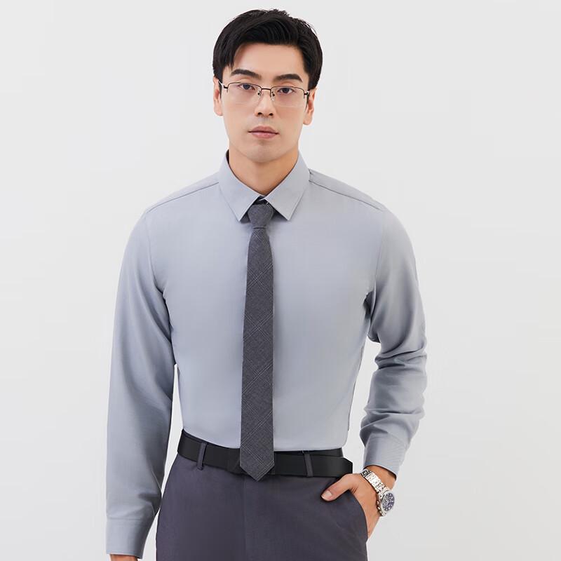 YILITON Мужская плотная теплая шерстяная смесь Негладящаяся деловая рубашка 48