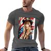 Steampunk chick in front of American flag TShirt Sun Protective Outdoor Tee Top