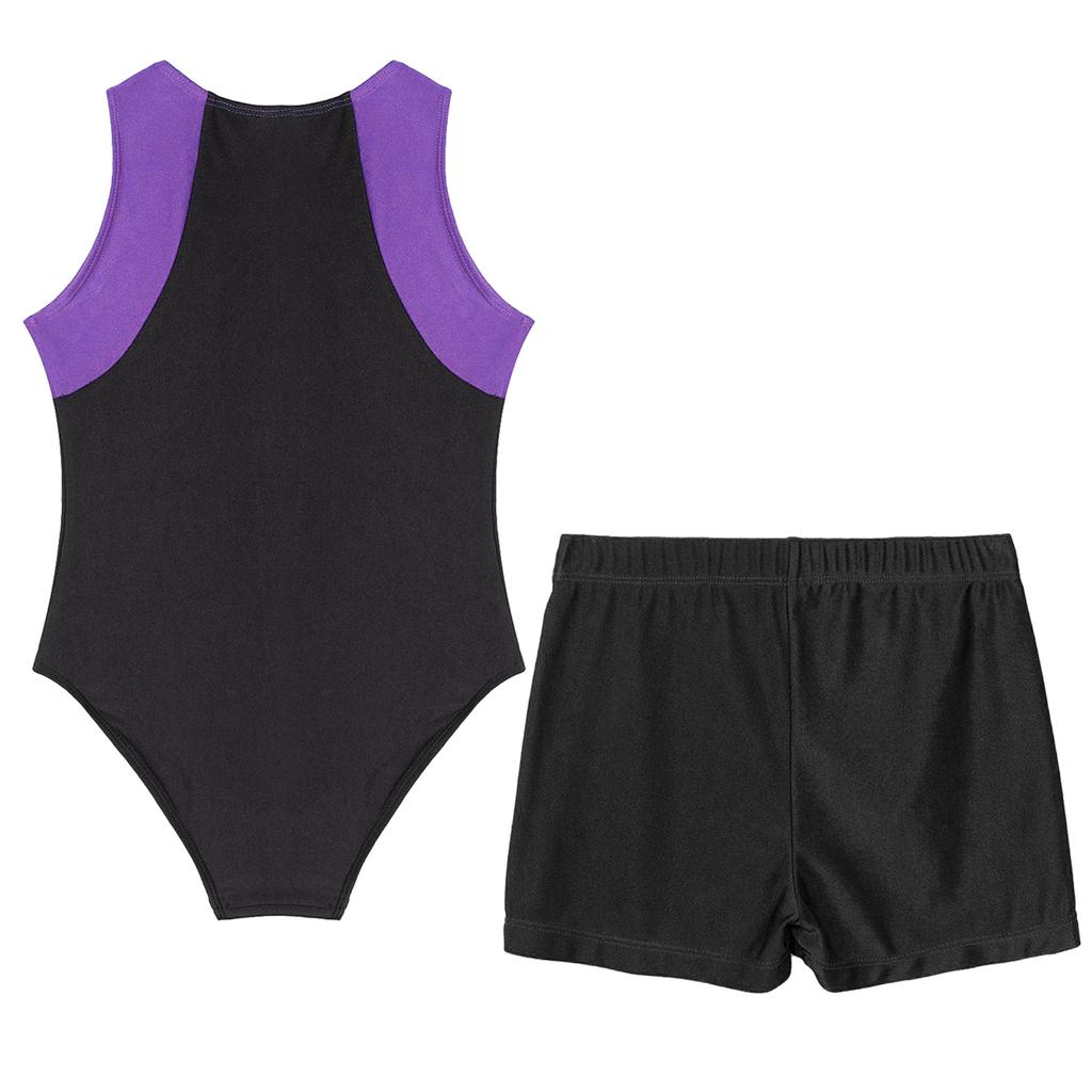 Dětská chlapecká kombinéza Unitard bez rukávů s šortkami Gymnastic Workout Biketard Trikot