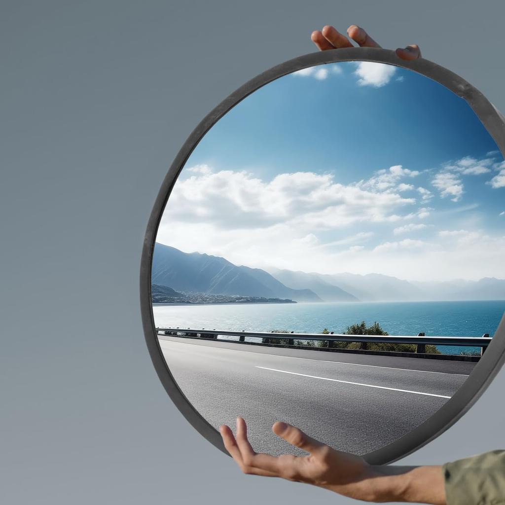 POPETPOP Security Road Mirror, Outdoor Roadway Mirror, Wide Angle Safety Traffic Mirror, 30cm