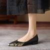 Pointed Toe Snake Pattern Slip-on Low Heel Elegant Shoes for Women Summer Young Trend Korean Style Chic Point Casual Woman Flats