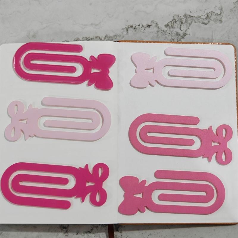 6Pcs Oversized Acrylic Paper Clip Bookmarks Book Page Holder Clip Document Organiser Clamp For Journal Planners Notes