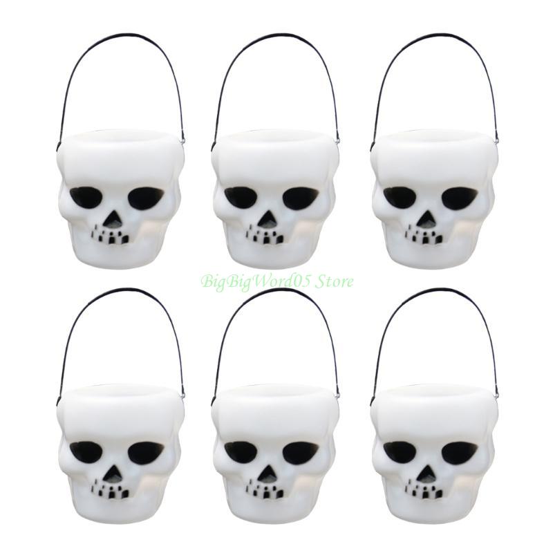 24TE Halloween Flame Bucket Witch Pumpkin Decoration Props Create Spooky for Parties and Celebrations