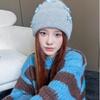 Handmade Winter Beanie Hat with Bowknot Decor Hat Adult Skiing Shopping Hat
