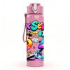 1PC Six Seven Colorful Pop Graffiti Print 750ml Color Plastic Sports Water Bottle Leakproof Flip Straw Lid Suitable for Sports Office Home Use