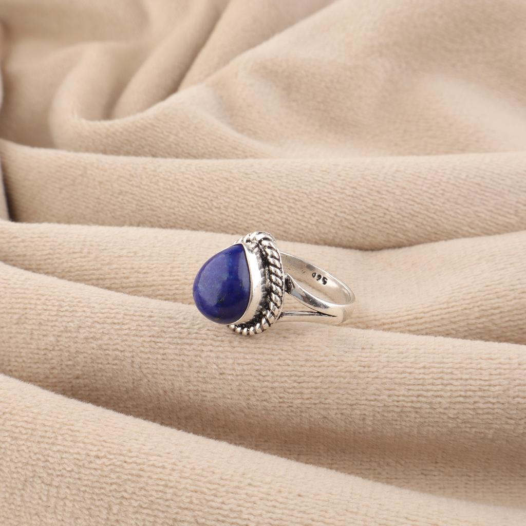 Natural Lapis Lazuli Gemstone 925 Sterling Silver Handcrafted Designer Women For Wedding RR-85-25