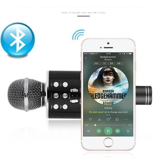 Microphone sans fil Bluetooth KTV Karaoke Microphone rechargeable USB portable