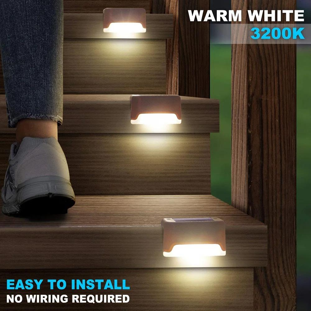Solar Deck Lights 1 PacK Outdoor Step Lights Waterproof Led Solar Lamp For Stairs Railing Step Fence Yard Patio and Pathway