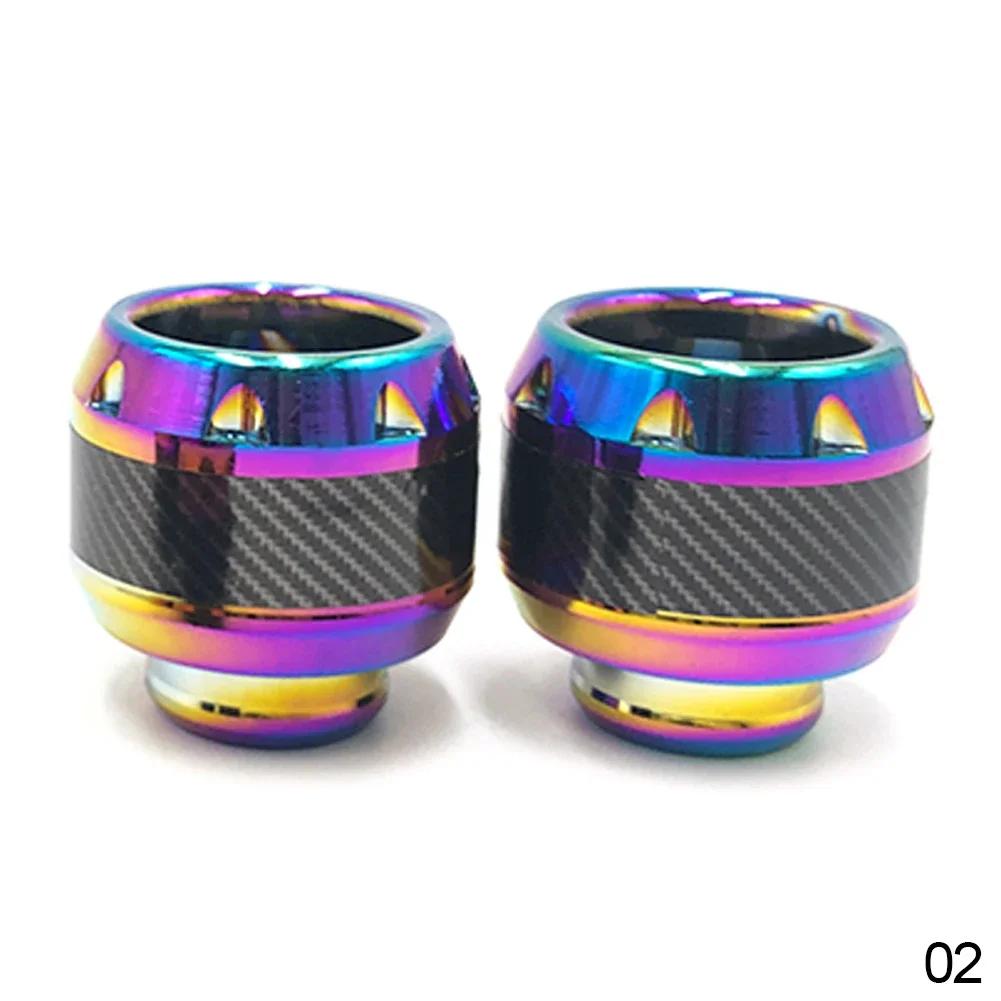 2PCS Multi-Color Titanium Motorcycle Frame Slider Aluminum Front Fork Cup Falling Crush Protector Carbon Fiber Motorbike Scooter