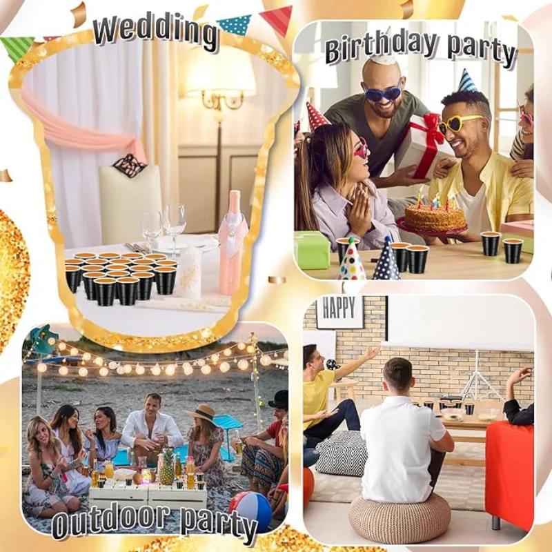 2OZ Plastic Cups Disposable Plastic Cups Mini Multicolor Party Cups BBQ Cups Christmas Party Tasting Cups Camping Picnic Cups