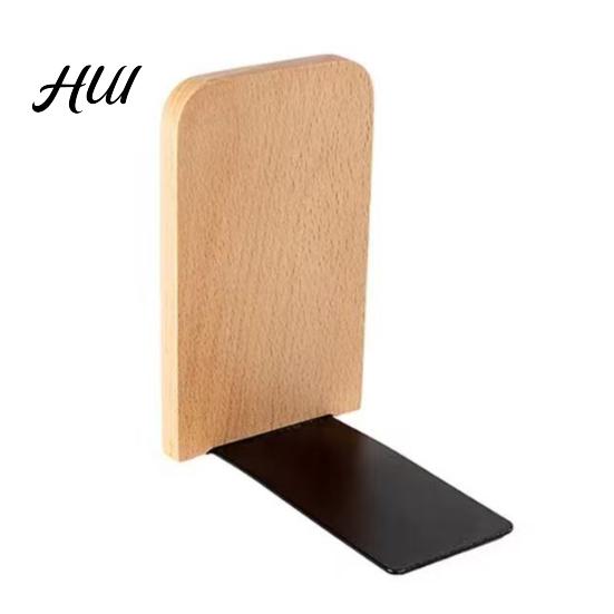 Home Storage Rack Wood Bookends Thickened Anti-Tip Heavy Duty Book Stand with Scratch Free Polished Edges Durable Holder for Office Desk