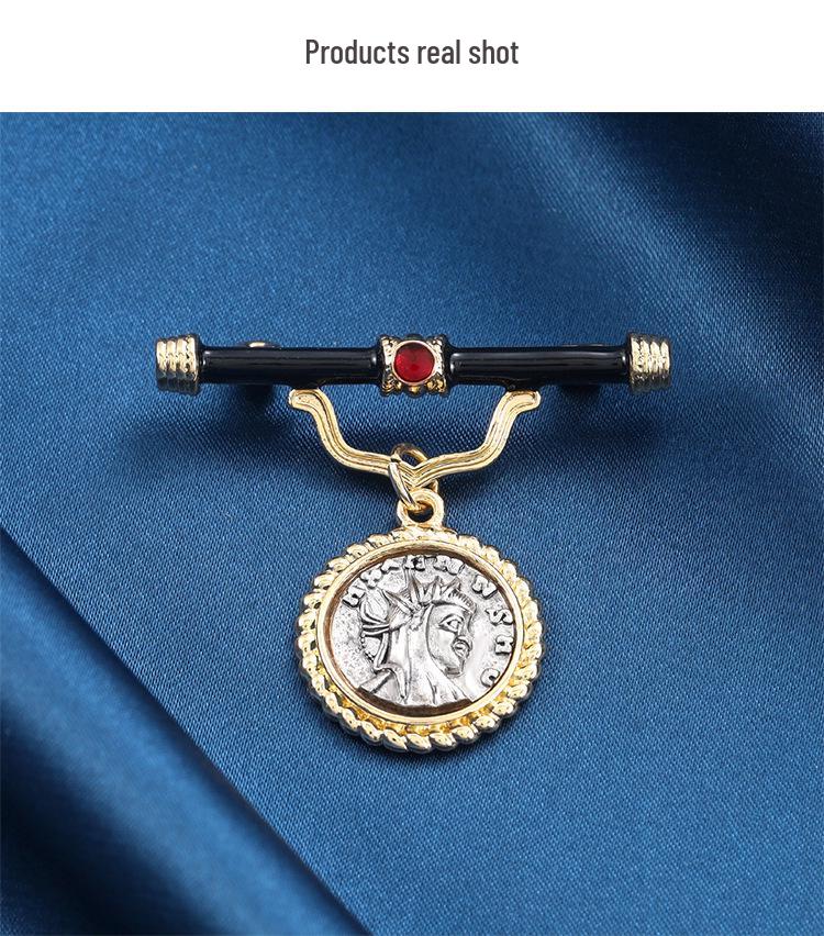 2024 Baroque Retro Brooch: Elegant French Pin for Men's and Women's Suits and Accessories