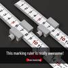 High-Precision Stainless Steel Multifunctional Ruler with Metric & Imperial Scales for Woodworking