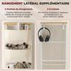 Fabric Chest of Drawers, 4 Drawers, 4 Pockets, 2 Hooks, Steel Frame, 45 x 30 x 94.5 cm, Beige