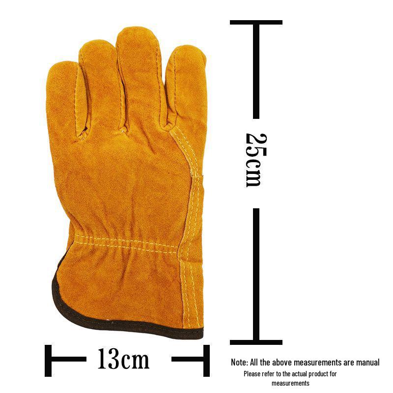 Mănuși de iarnă groase pentru sudură electrică: Căptușeală din bumbac, Piele de vacă cu două straturi, Rezistent la căldură, Anti-opărire, Rezistent la uzură pentru protecția muncii.