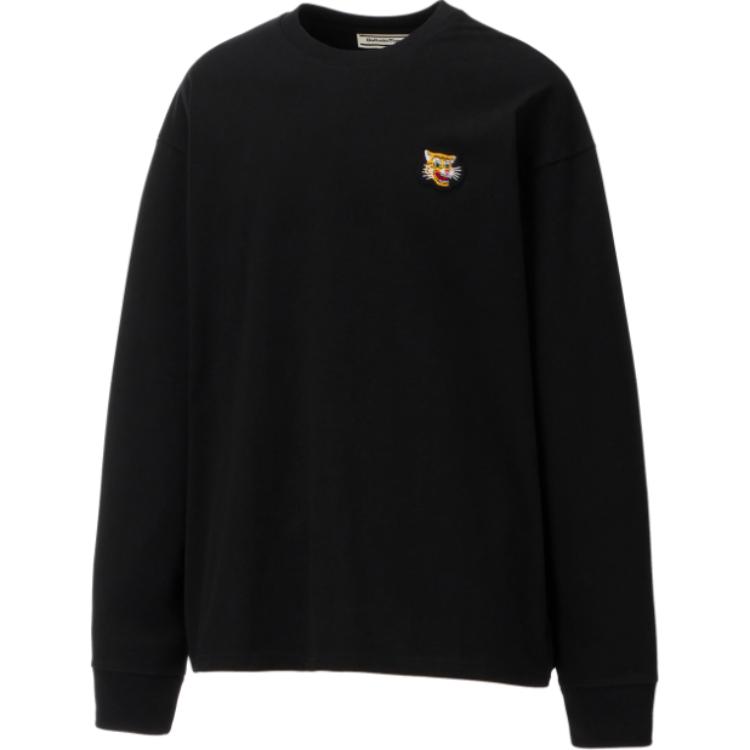 

ONITSUKA TIGER Вышитая футболка с круглым вырезом и длинным рукавом, унисекс, топы, черная 2183B431-001 L