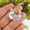 Gelbes Tigerauge 925 Massiv Sterling Silber Anhänger, Handgefertigter Edelsteinanhänger, Geschenk für Mama Antikschmuck