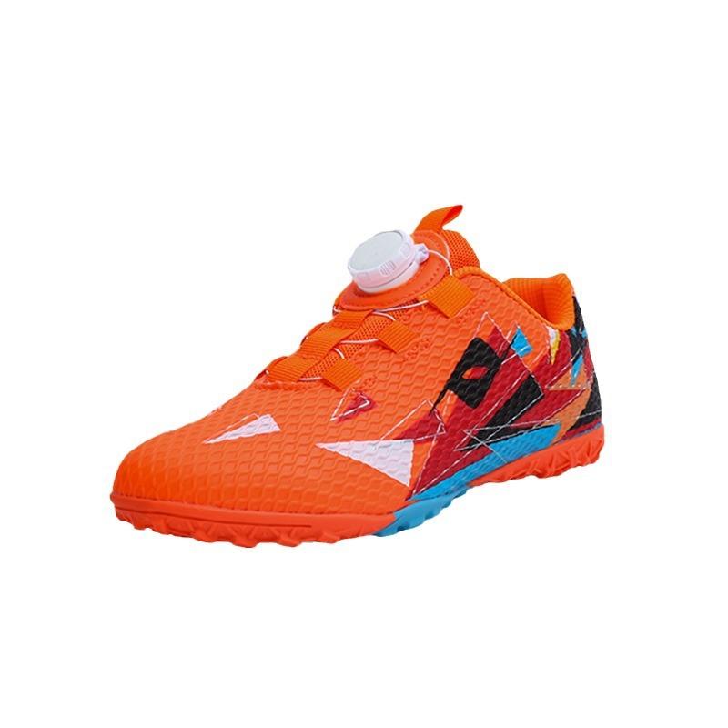 Rotary buckle football shoes breathable non-slip TF broken nails children and adolescents lawn flat game training shoes