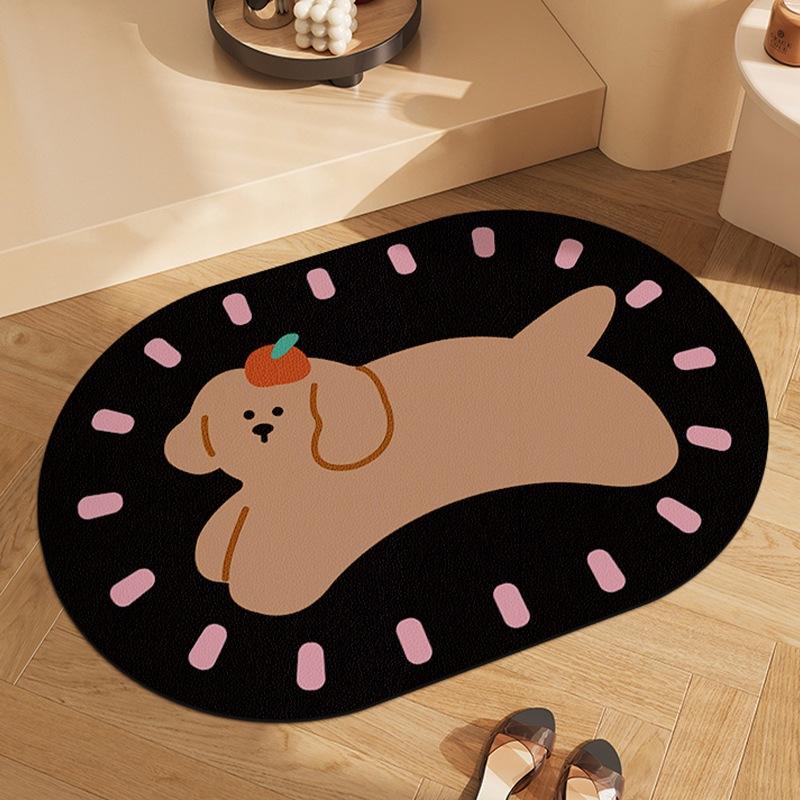 

Коврик для ванной из диатомовой грязи с высокой впитывающей способностью, коврик для туалета, нескользящий ковер, милый мультяшный котенок, коврик для ванной 40 * 60CM
