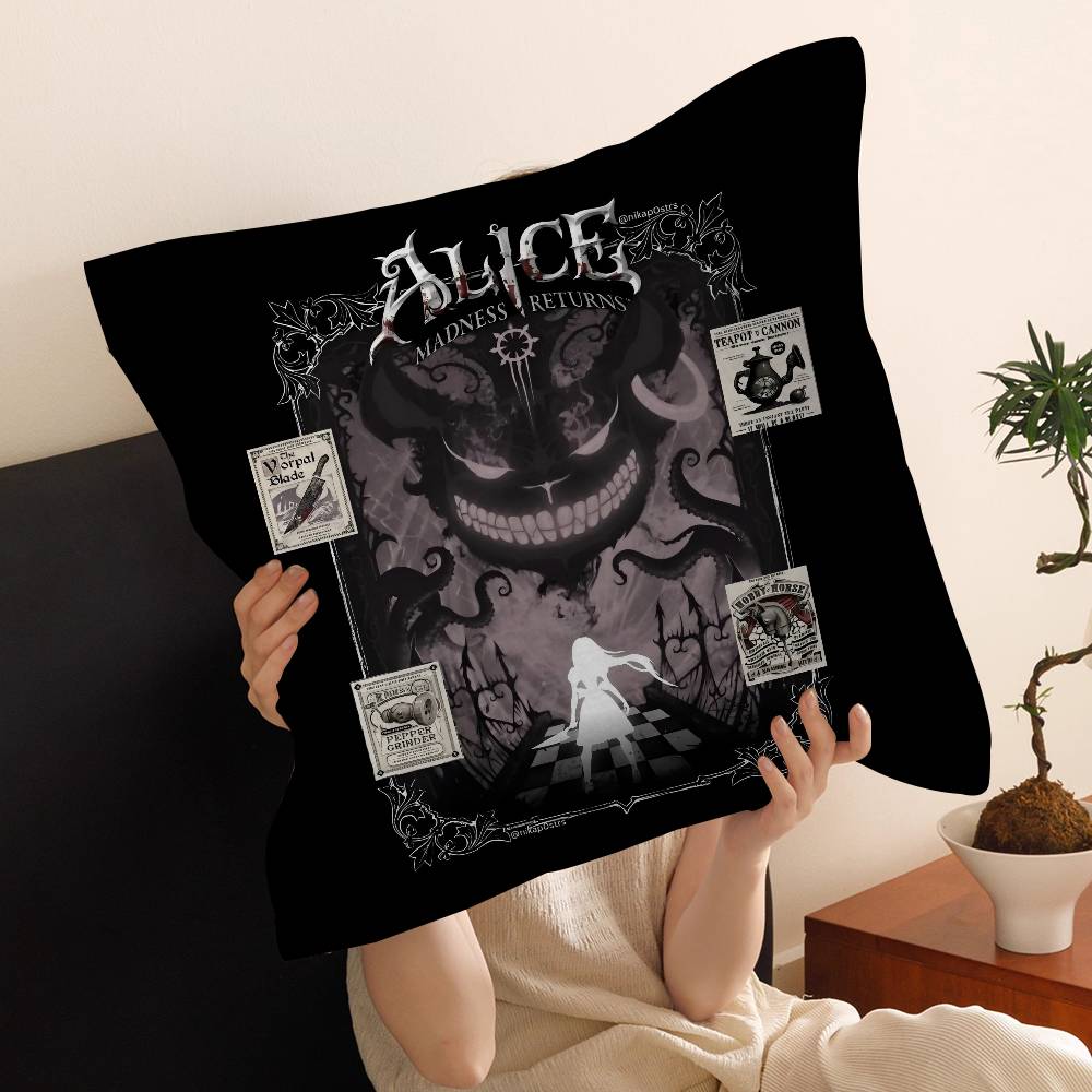Horror Game AAlice MMadness RReturns Cushion Cover Car Throw Pillow Case For Sofa Car Christmas Gift Xcm Xcm