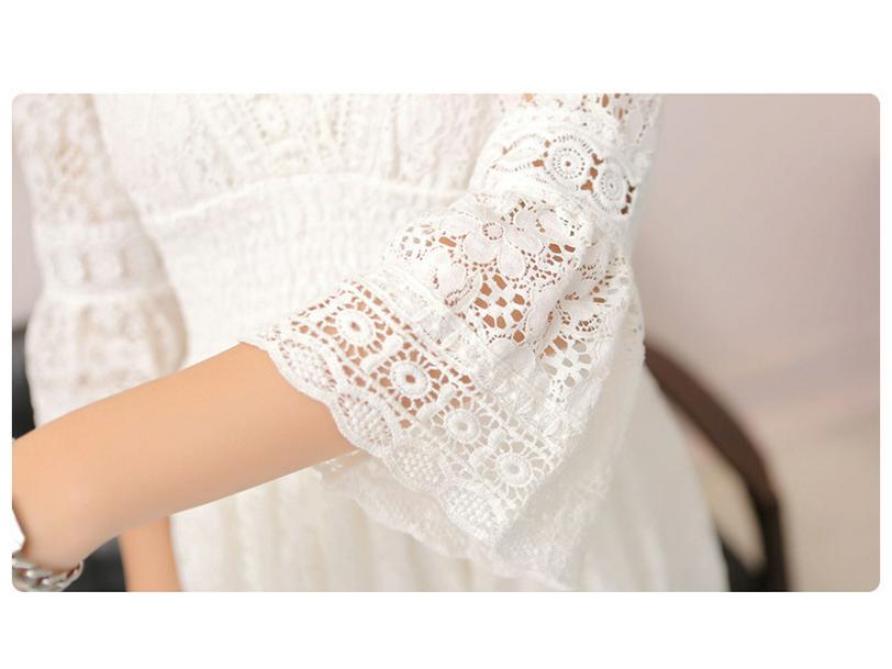 New Summer Lace V-Neck Slimming Waist Dress for Women - Korean Style Vacation Beachwear