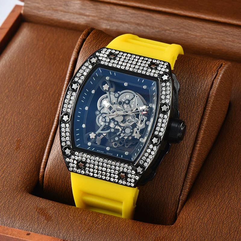 Precision Quartz Watch Barrel Watch New Arrival Hollow Personality Tiger Head Watch Diamond Trendy Best-Selling Men and Women Neutral