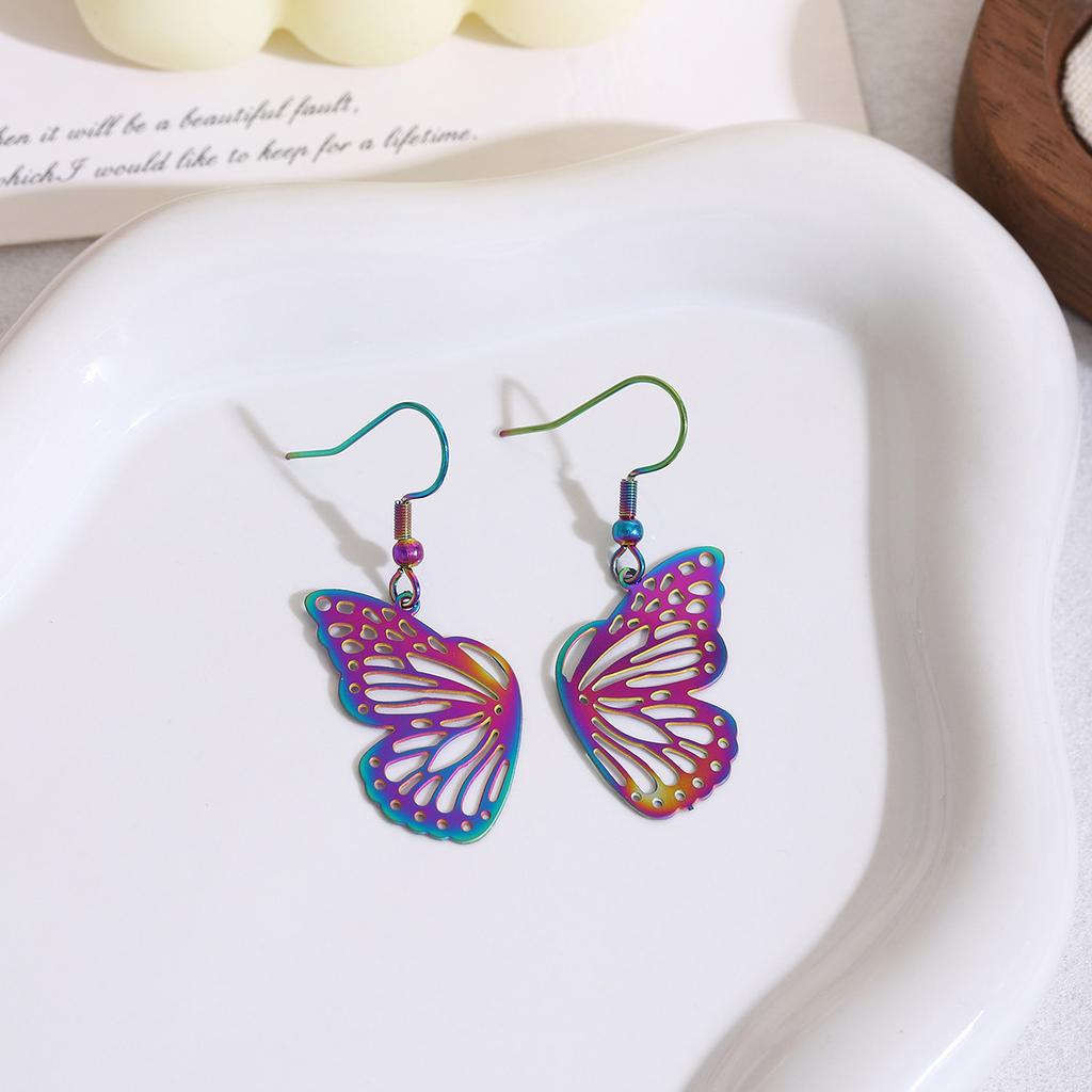 Symphony Hollow Variety Butterfly Earrings High Sense Light Luxury Ethnic Style Sweet Cool Fashion Temperament Earrings