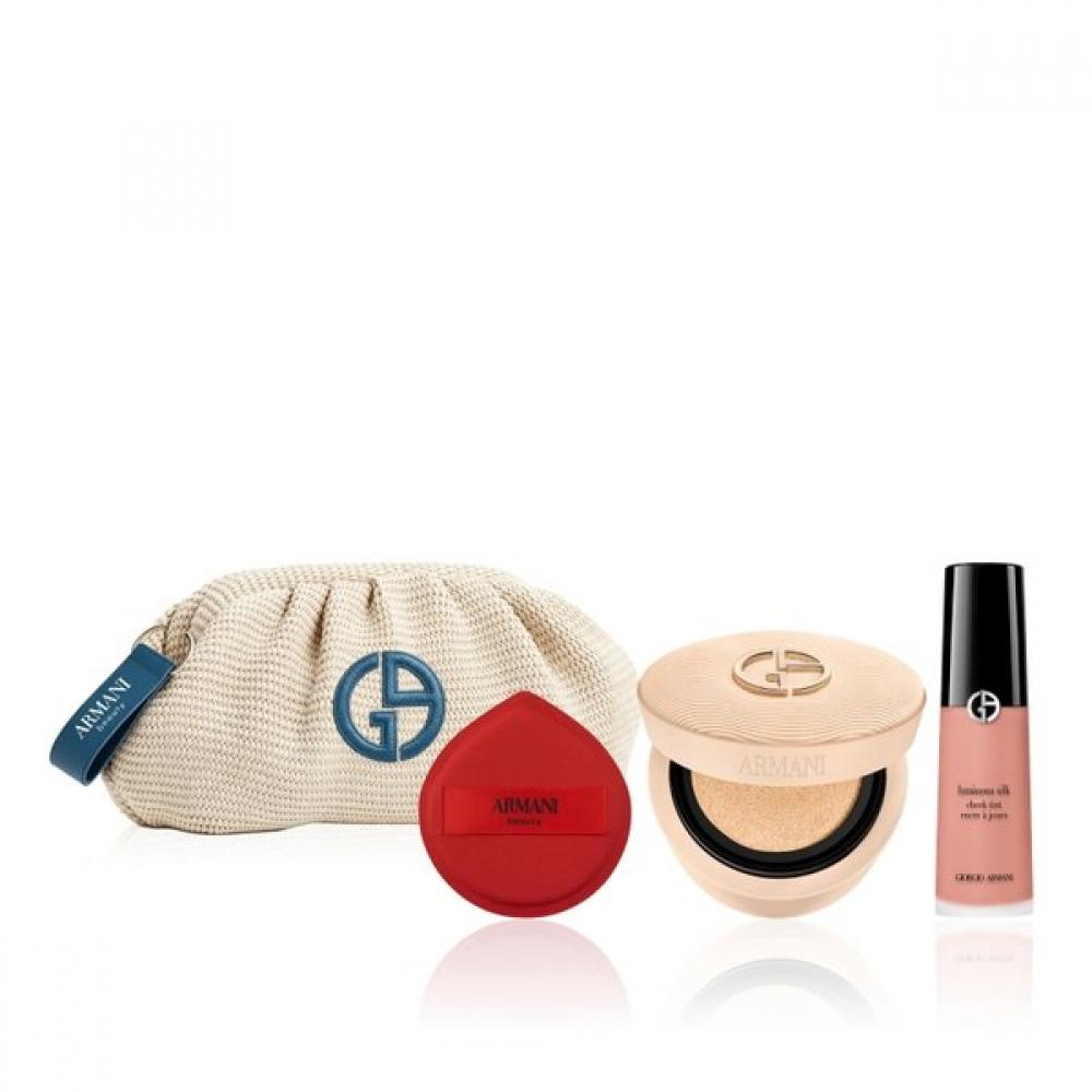 Armani Beauty New Power Fabric Cushion + Luminous Silk Cheek Tint Set No. 0 [BEST]/(NEW) #63 ROSEWOOD PINK
