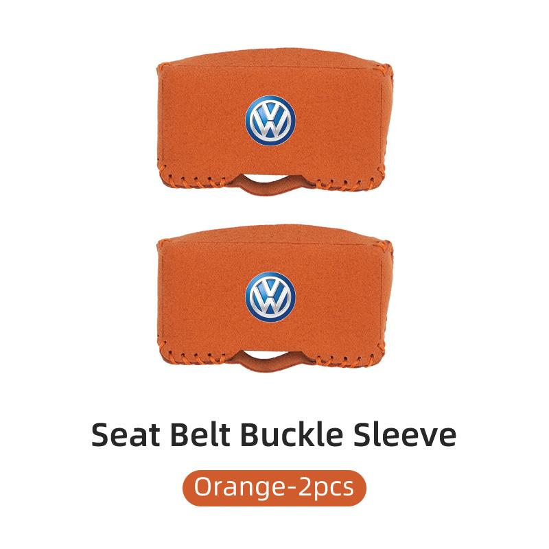Car Suede Safety Belt Buckle Protector Cover Interior Accessories For VW Scirocco Jetta Beetle Passat Polo Tiguan Sharan Touran H22
