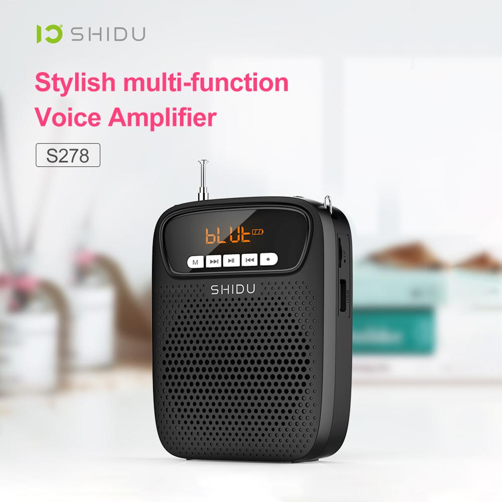 SHIDU 15W Rechargeable Portable Bluetooth Voice Amplifier for Teacher Wired Microphone FM Radio AUX Audio Recording Speaker S278