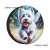 Custom West Highland White Terrier (Westie) Dog Pet Spare Tire Cover for Wheel Protectors Cover for Truck Camping Travel