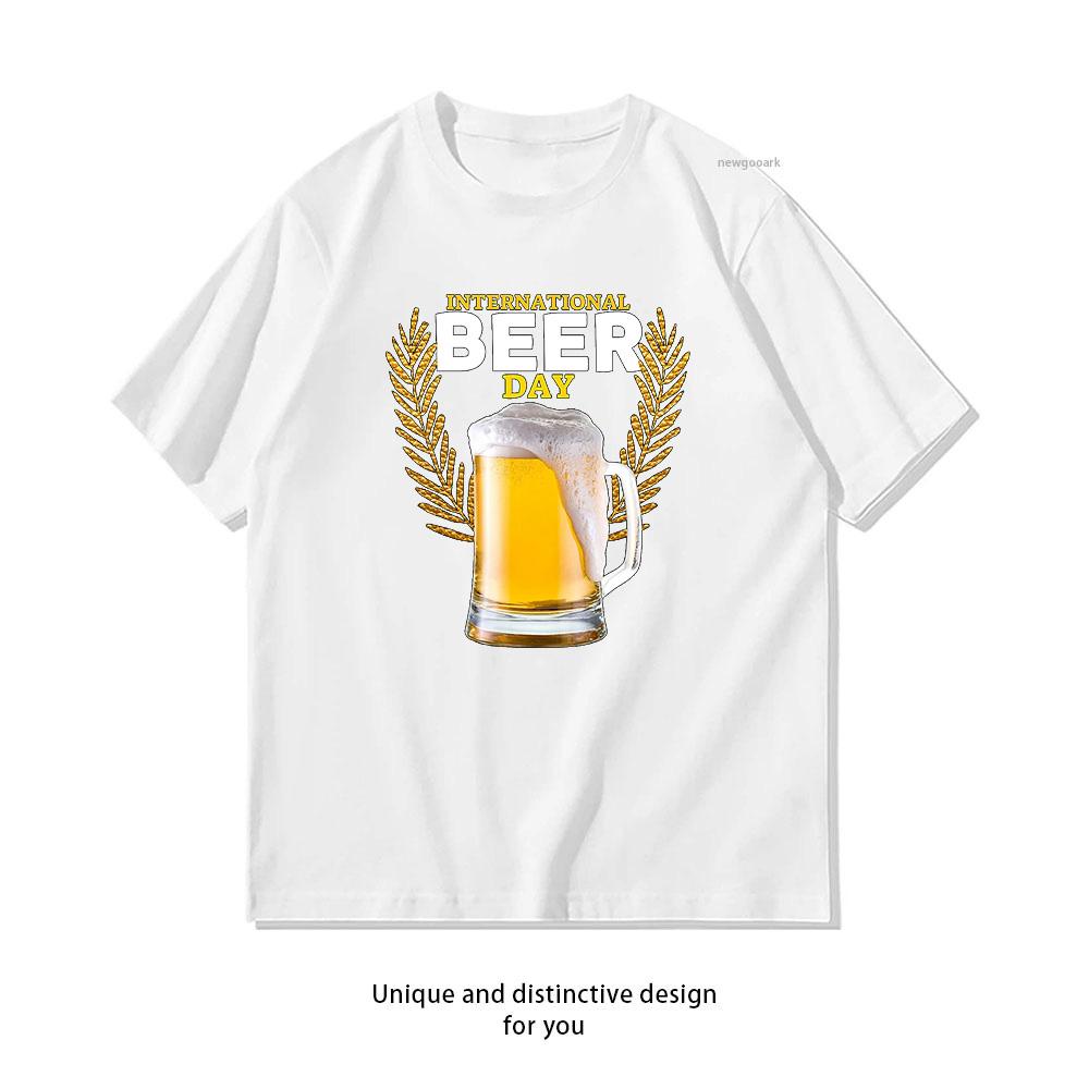 International Beer Day Beer Enthusiast Shirt Woman Man Summer Cotton Graphic T Shirts Adult Streetwear Camisetas Tops