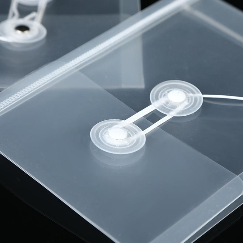 10Pcs Small File Storage Bag Waterproof Clear Plastic Document Pouches with String Closure For Receipt Document Paper